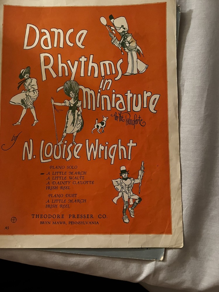 1927 Dance Rhythms In Miniature Sheet Music, N. Louise Wright, Piano Solo