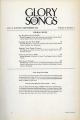 Glory Songs Vocal Selections July-Aug-Sept 1989 SATB SAB Unison