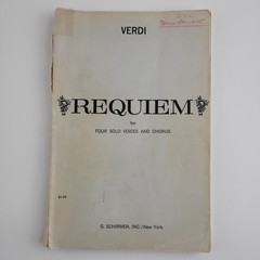 Verdi Requiem For Four Solo Voices And Chorus Schirmer Vocal Score + Piano #SM4
