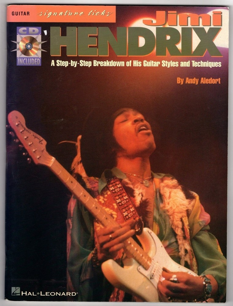JIMI HENDRIX Guitar Signature Licks 1996 songbook+CD by Andy Aledort HAL LEONARD