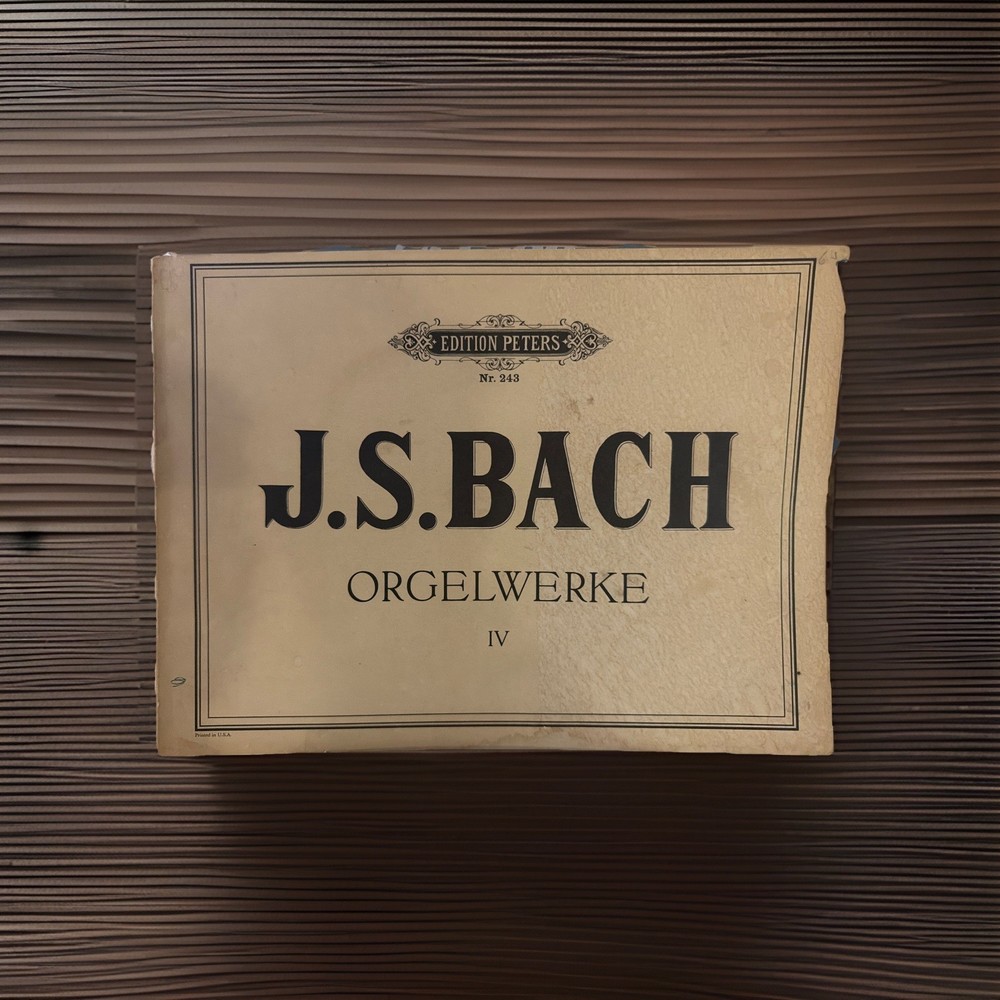 Bach Edition Peters Organ Songbook IV Religious Devotional Classical Very Good