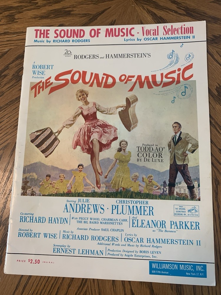 Vintage 1959 “Sound Of Music” Sheet Music Book With Piano & Vocal Scores,6 Songs