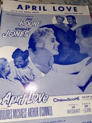 APRIL LOVE (20TH CENTURY FOX MOVIE) SHEET MUSIC, 1957 (SHIRLEY JONES, PAT BOONE