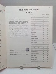 Solo Time For Strings Book 1 Sheet Music Song Book Piano Violin Bass Cello M38