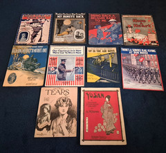 Lot of 10 Antique Sheet Music Romantic Love War Songs ORIGINAL