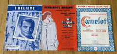 Mixed Lot of 60 Vintage 1950&rsquo;s-1960&rsquo;s Piano Vocal Sheet Music. Folk, Pop, Etc.