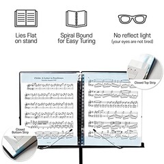 Sheet Music Folder (Pack, Black) – 40 Sleeves Display 80 Pages Spiral Binder 3