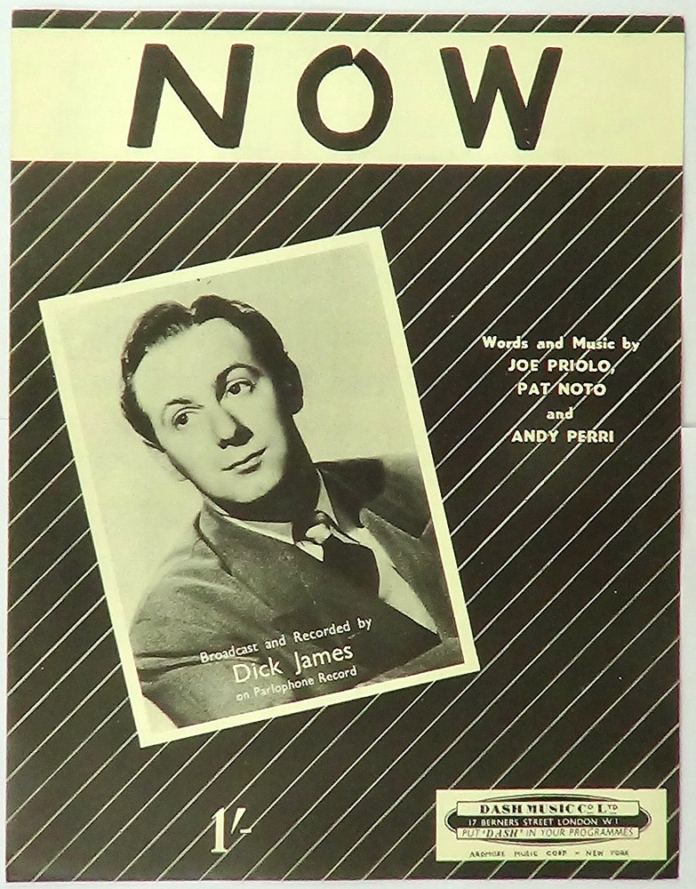 Now by Priolo Noto & Perri Piano Vocal Sheet Music Dick James Vintage Score
