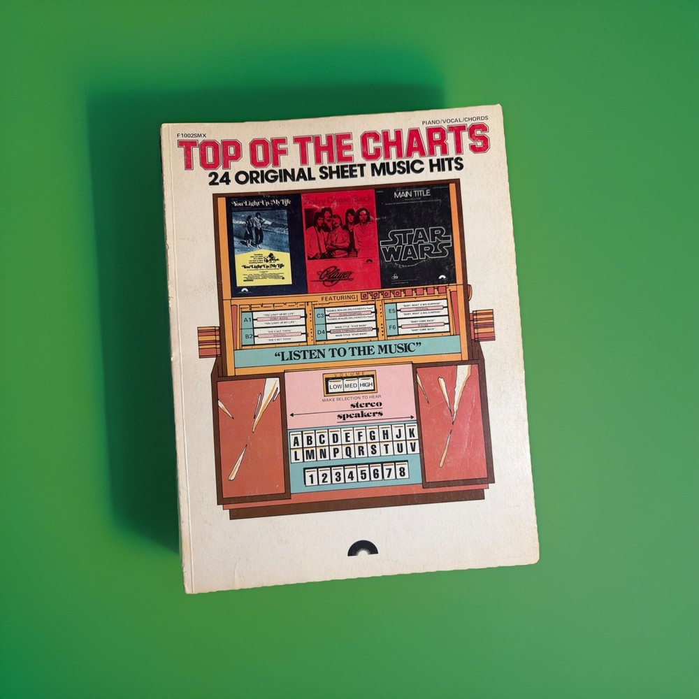 1970’s Pop Rock Compilation Songbook Top Of The Charts 24 Songs Piano Guitar VG