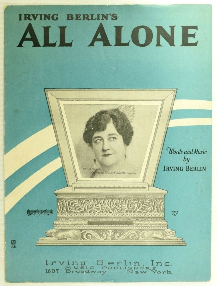 1924 All Alone Irving Berlin Vintage Sheet Music M61