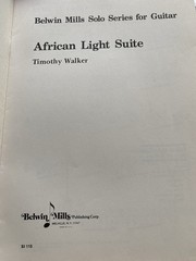 Vtg Timothy Walker African Light Suite Classical Guitar Song Sheet Music Rare
