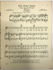 All Over Italy (They Sing So Prettily) &rsquo;33 Sheet Music Husk O&rsquo;Hare Cover Gondola