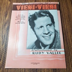 Vieni, Vieni Sheet Music Introduced by Rudy Vallee Scottto M.Witmark
