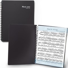 MECCALINE Sheet Music Folder (1 Pack, Black) – 40 8.5 x 11 inches, Black
