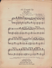 Antique All Fussed Up Fox Trot Richards & Po1lack 1915 Large Format Sheet Music