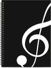 Music Composition Manuscript Notebook 100 Pages Black Coil Binding 26 by 19 Cm