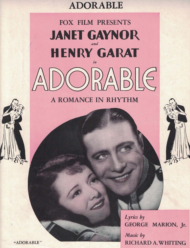 ADORABLE Piano Sheet Music, Uke Tabs & Lyrics 1933