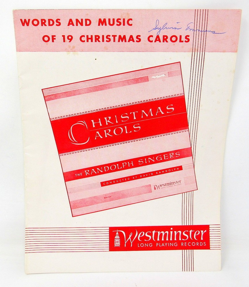 19 Christmas Carols Sheet Music Book Westminister Records Words US Seller