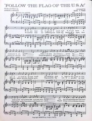 Follow The Flag Of The USA Sheet Music Joseph Moritz Earl Gere WWI 1917 Military