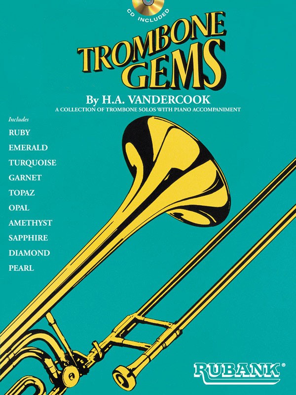 Trombone Gems Solo Collection Contest Sheet Music Rubank Play-Along Book CD Pack