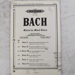 RARE 1959 Vtg « JESUS, MY GREAT PLEASURE » J. S. BACH Motets for Mixed Voices