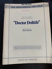 Doctor Dolittle Vocal Song Book Sheet Music Professional 20th Century Fox 1967