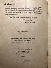 Let&rsquo;s Sing Duets – Singspiration Series – Alfred B Smith – 1952 – Paperback