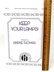Keep Your Lamps Sacred Sheet Music 1982 Piano Conga Drums Clean SATB US Seller