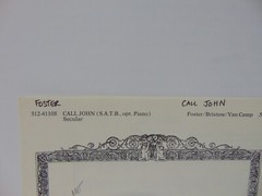 Call John SATB Piano (Optional) 1975 Theodore Presser Company Sheet Music