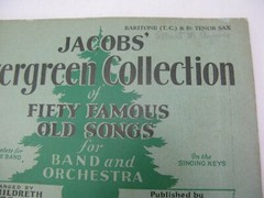 Lot 2 1930 Jacobs Evergreen Collection 50 Old Songs Band Orchestra Saxophone
