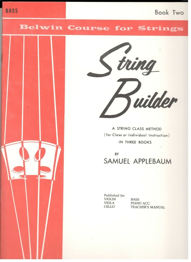STRING BUILDER FOR BASS BOOK TWO MUSIC BOOK 2 STRING CLASS METHOD BELWIN NEW