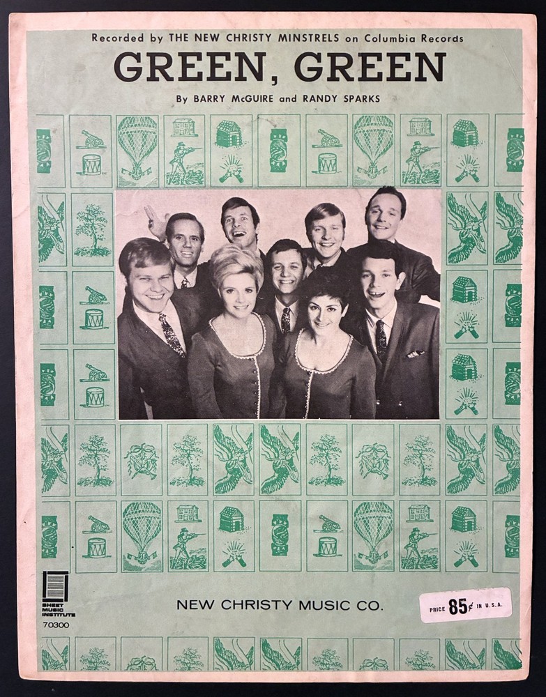1963 NEW CHRISTY MINSTRELS « GREEN, GREEN » SHEET MUSIC – FOLK SONG