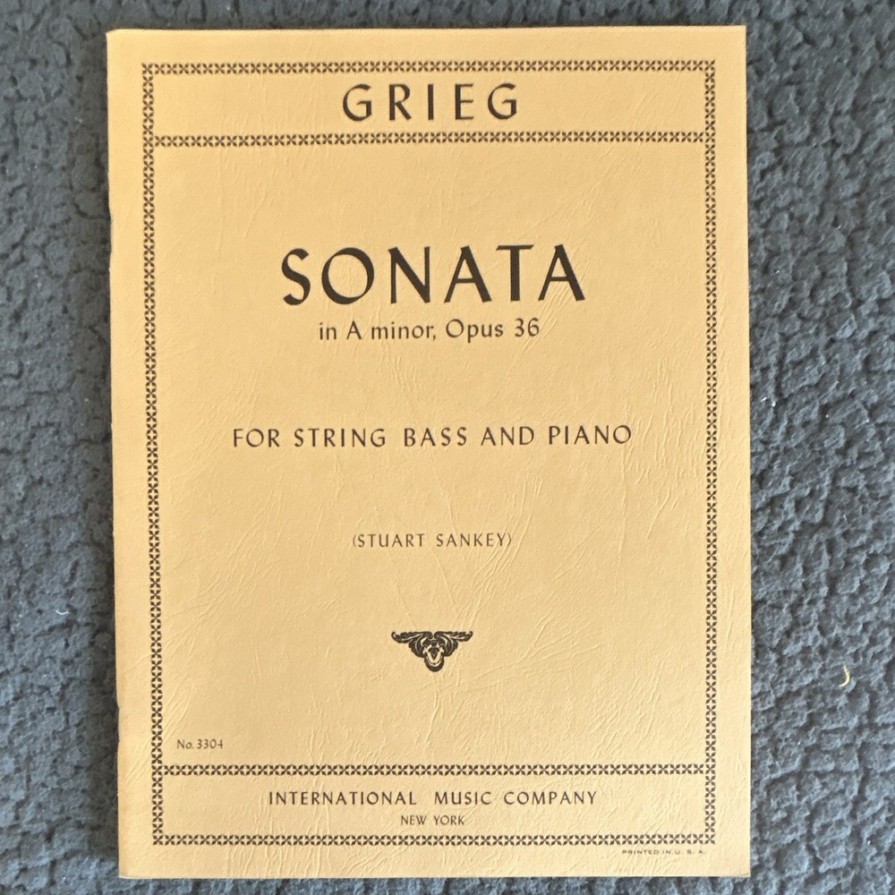 International Music Company Grieg Sonata A Minor Op. 36 String Bass & Piano
