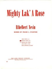 Mighty Lak&rsquo; A Rose, Ethelbert Nevin, Medium Voice in G, Later Ed. Antique Music