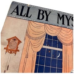 1921 All By Myself Irving Berlin Sheet Music Woman Doll Phone Cuckoo Clock Moon