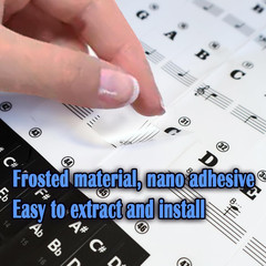 Piano Keyboard Stickers with Piano Chord Chart,For 88/61/54/49 Key,Note Letters