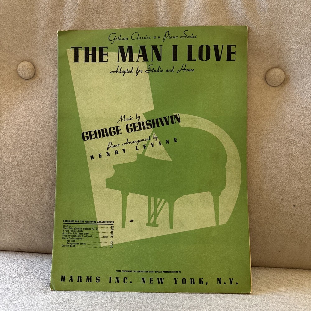 The Man I Love, Gotham Classics Piano Series, 1939 George Gershwin Vintage