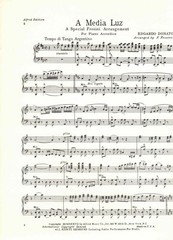 A MEDIA LUZ BY PIETRO FROSINI ACCORDION SOLO SHEET MUSIC NOS
