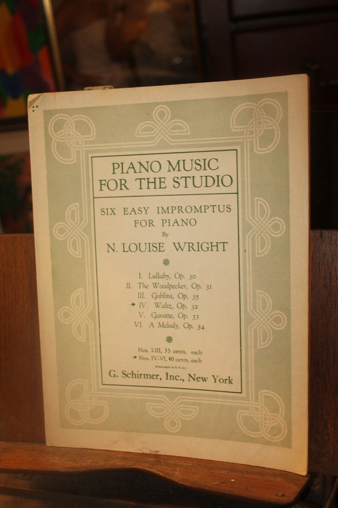 Vintage Sheet Music 1945 Piano Music For the Studio N. Louise Wright
