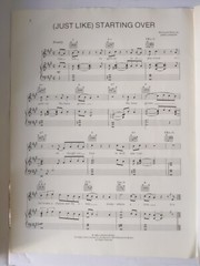 (Just Like) Starting Over John Lennon Yoko Ono Vintage Sheet Music (H5)
