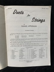APPLEBAUM – Duets for Strings – STRING BASS Books 1 & 2 BASS BEGINNER DUET BOOKS