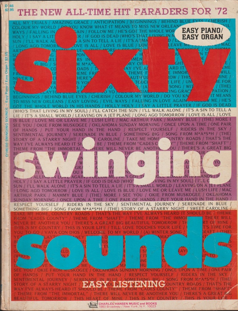 Sixty Swinging Sounds Easy Listening for Piano and Organ 1972