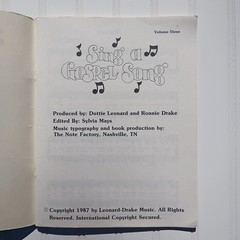 SING A GOSPEL SONG Songbook Vol 3 Daywind 1987 Southern Gospel Music 31 Songs