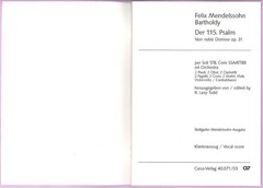 MENDELSSOHN: PSALM 115 – NON NOBIS DOMINE – Op. 31 – Carus-Verlag