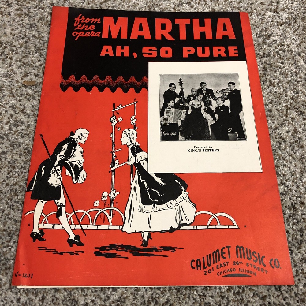1938 Ah So Pure From Opera Martha King’s Jesters Sheet Music VTG