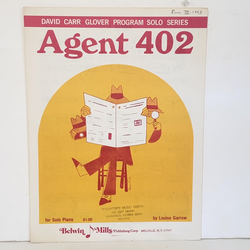Vintage 1968 Agent 402 Piano Solo Sheet Music