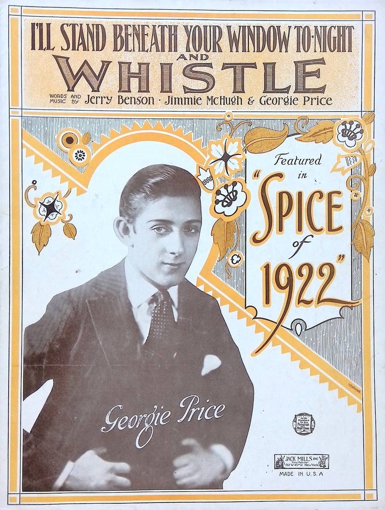 I&rsquo;ll Stand Beneath Your Window Tonight And Whistle Sheet Music Georgie Price