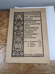 Anthology Of Sacred Song Edited By Max Spicker, 1901