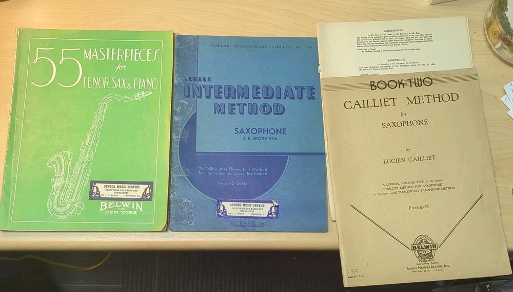 Saxophone SHEET MUSIC BOOK LOT Of 4 VINTAGE 1940s