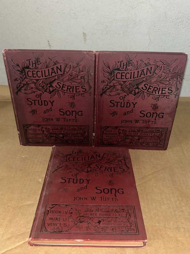 (3)1892 Cecilian Series of Study & Song Books 2-4 Alto/Soprano Unchanged & Mixed